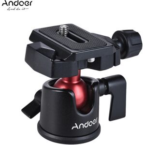 Andoer Mini Tripod Ball Head w/ Quick Release Plate Tripod Head for Canon Nikon