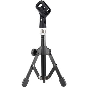 Ammoon MS-12 Mini Foldable Adjustable Desktop Tripod Microphone Stand with MC3 Mic Clip Holder Bracket for