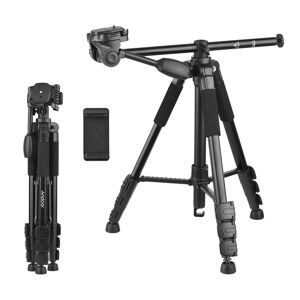 Andoer 157cm/61.8inch Portable Tripod Horizontal Camera Tripod Stand Aluminum Alloy 5kg/11lbs Load