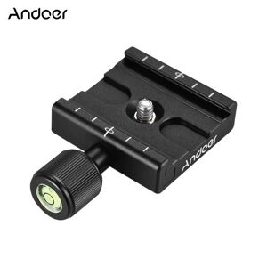 Andoer Plate Clamp Adapter with Built-in Bubble Level for Arca Swiss RRS Wimberley Tripod Ball Head