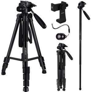 Andoer TTT-03 2-in-1 Photography Tripod Monopod Stand Aluminium Alloy 3-Way Swivel Pan Head 163cm