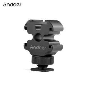 Andoer Portable Aluminum Alloy One-to-Three Cold Shoe Stand Triple Cold Shoe Mount Extension