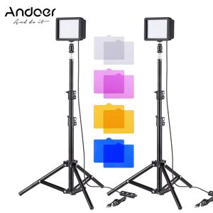 Andoer Mini USB LED Light Kit Including 10W 5600K LED Video Light Panel * 2 + 100cm/39.4inch Tripod