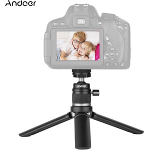 Andoer Mini Cold Shoe Ball Head Tripod with 1/4 Screw and Cold Shoe Dual Use Aluminum Alloy