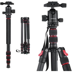 Andoer TTT-008  200cm/78.7in Adjustable Carbon Fiber Camera Tripod Stand Monopod 12KG Payload with