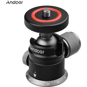 Andoer Aluminum Alloy Tripod Ball Head Mount Panoramic 360 degrees  Swivel 180 degrees  Flip with Scaled Base