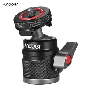 Andoer Mini Ball Head Adapter Monitor Mount Cold Shoe Adapter 360 degrees  Rotating Aluminum Alloy 1/4 Inch