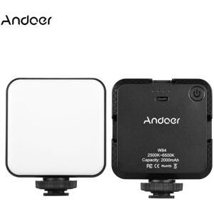 Andoer W64 Mini Bi-color Vlog LED Light 2500K-6500K Dimmable 6W Built-in Rechargeable Battery with