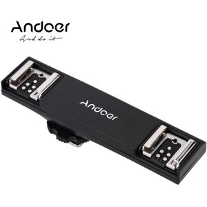 Andoer E-TTL Dual Hot-Shoe Flash Speedlite Light Bracket Splitter for Canon Camera