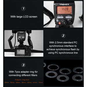 YONGNUO YN24EX Dual Head Macro Flash Camera Speedlite GN18 TTL Auto/ Manual Flash 5600K 3s Recycle