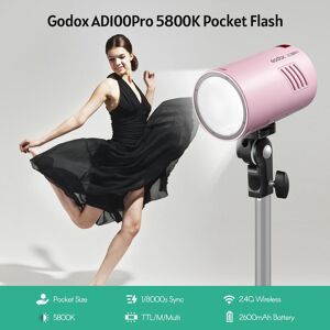 Godox AD100Pro Pocket Studio Portrait Flash Light Photography Lamp OLED Screen 5800K 1/8000s Sync