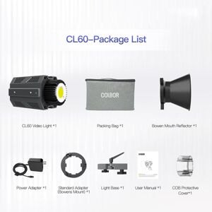 TOMTOP JMS COLBOR CL60 Compact Studio LED Video Light 65W Photography Fill Light 2700K6500K Dimmable CRI97+