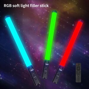 Freebuy Great Full Color Gamut Rechargeable Flash Light Wand RGB Handheld Photography Lighting Stick for Taking Photos