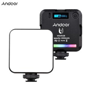 Andoer W64RGB Mini RGB LED Video Light Rechargeable Photography Fill Light CRI95+ 2500K-9000K