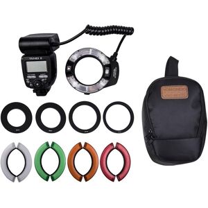 TOMTOP JMS YONGNUO Professional YN14EX II Macro Ring Flash Light Kit with Large Size LCD Display Adapter Rings