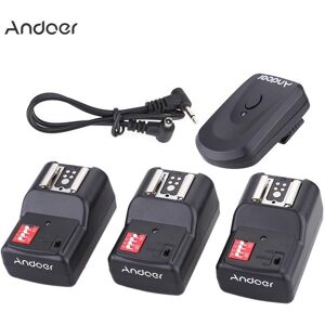 TOMTOP JMS Wireless Remote Flash Trigger Set 1 Transmitter+3 Receivers + 1 Sync Cord