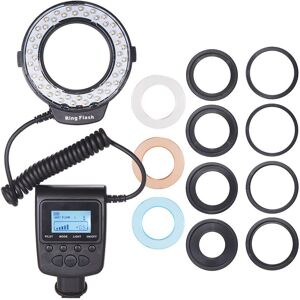 TOMTOP JMS HD-130 Macro LED Ring Flash Light LCD Display 3000-15000K GN46 Power