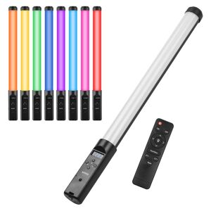 TOMTOP JMS Handheld RGB Tube Light LED Video Light Wand 3200K-5500K Dimmable 9 Colorful Lighting Effects Built-in Battery with Remote Control