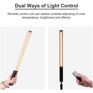 GoolRC Andoer Portable RGB Handheld LED Video Light Wand 10W 9 Colors CRI95+ 3200K-5600K 0-100% 12-level