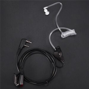 Beauty2SL Universal 2Pin Acoustic Tube In-ear Earpiece w/ PPT Mic Red Light for 2-Way Radio Wakie Talkie