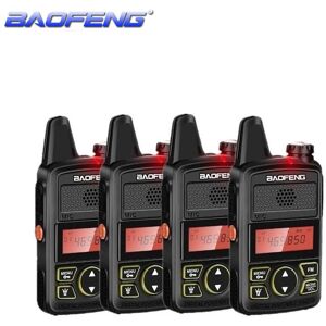 BaoFeng Walkie-Talkies 4PCS Baofeng BF-T1 Mini Kids Walkie Talkie Two Way Radio Transceiver UHF Ham Radio Station baofeng t1 USB Child Radio Amateur