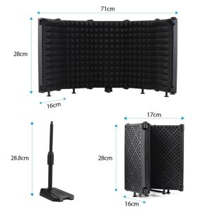 TOMTOP JMS Foldable Microphone Isolation Shield 5-Panel Mic Sound Absorbing Foam Reflector with 3/8 Inch & 5/8