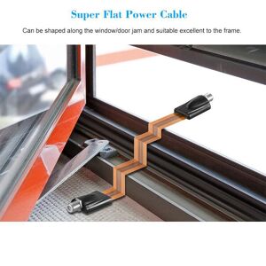 GoolRC Extreme Slim Flat Power Cable Female F Connector Fits Under Doors Windows Without Drilling 26cm Long
