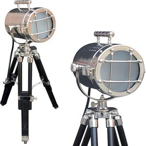 ROYAL HANDICRAFT Antique Tripod Style Vintage Model searchlight Wood Tripod Lamps LED spotlights Marine