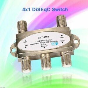 OZZZO 4 in 1 DiSEqC 2.0 Digital Satellite Receiver Switch 950-2400MHz FTA TV LNB BI129