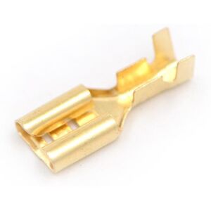 The-big-up 100 Pcs 6.3mm Gold Brass Car Speaker Female Spade Terminal Wire Connector