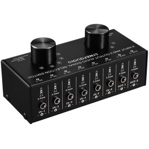 TOMTOP JMS 6-In-2-Out Audio Switcher Two-Way Audio Signal Selector Box Splitter Distributor with 3.5mm Audio