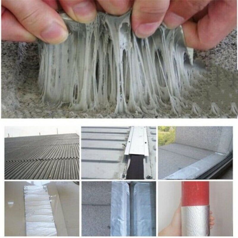 HOD Health&Home 5M Aluminum Foil Butyl Rubber Tape Self Adhesive Roof Pipe Marine Repair Silver