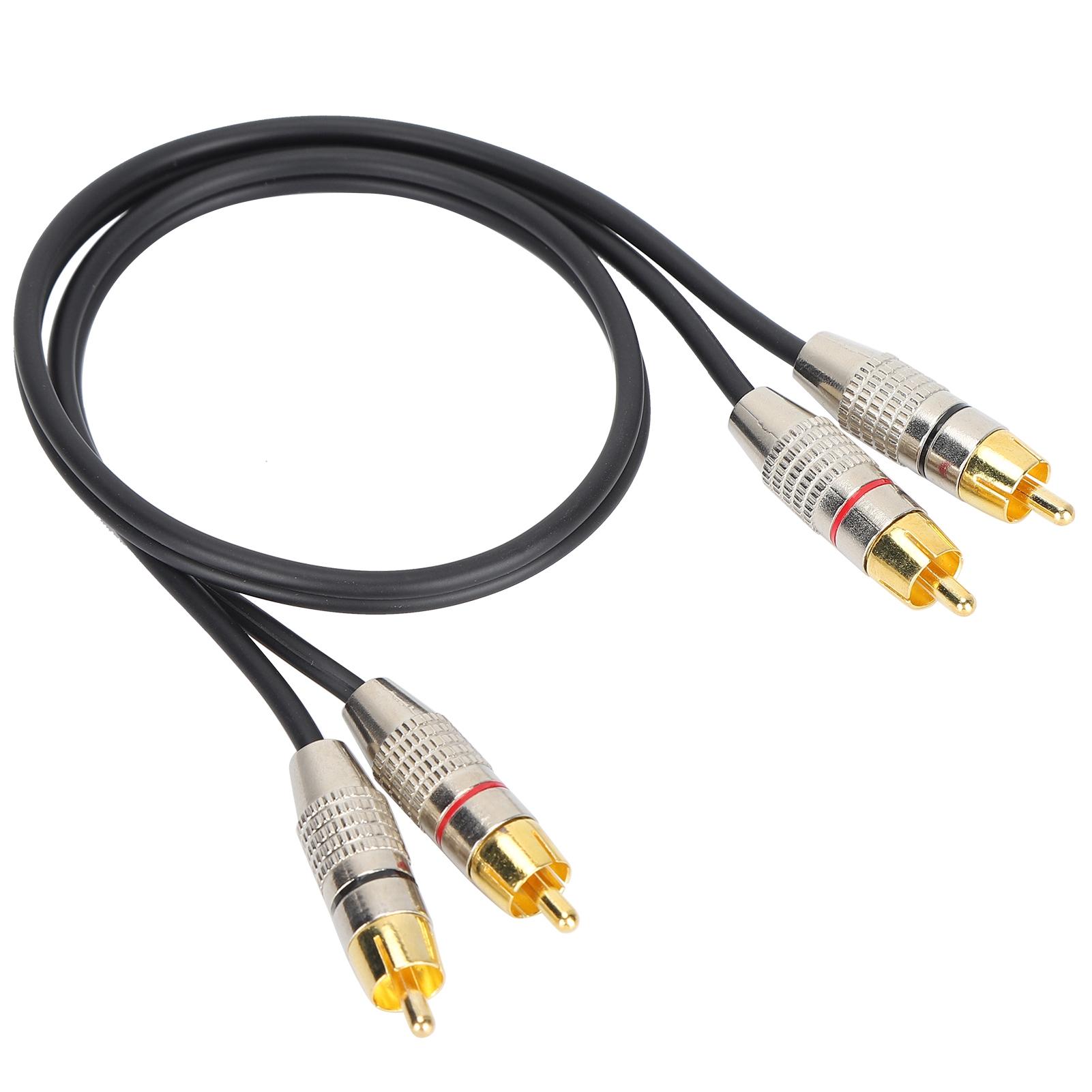 XiaoDian2SL Audio Cable 2RCA Male to 2RCA Male Audio Cable with Aluminum Alloy Connector for Xbox 360