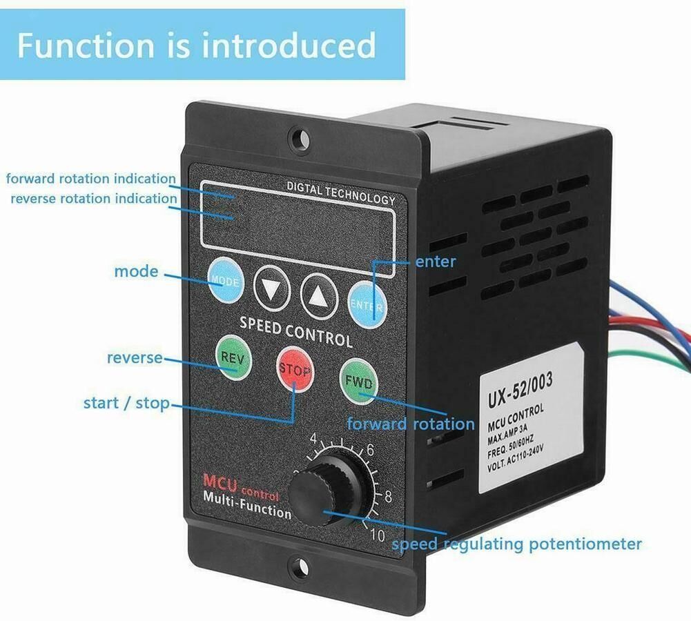 Y-KOOK Speed Controller Motor Display Rate Variable Switch AC 220V Motor Governor