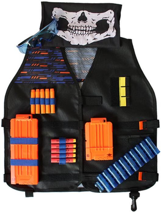 happyfun-Toys Kids Thicken Tactical Vest Outdoor Team Game Accessories for Nerf Guns N-Strike Elite Series