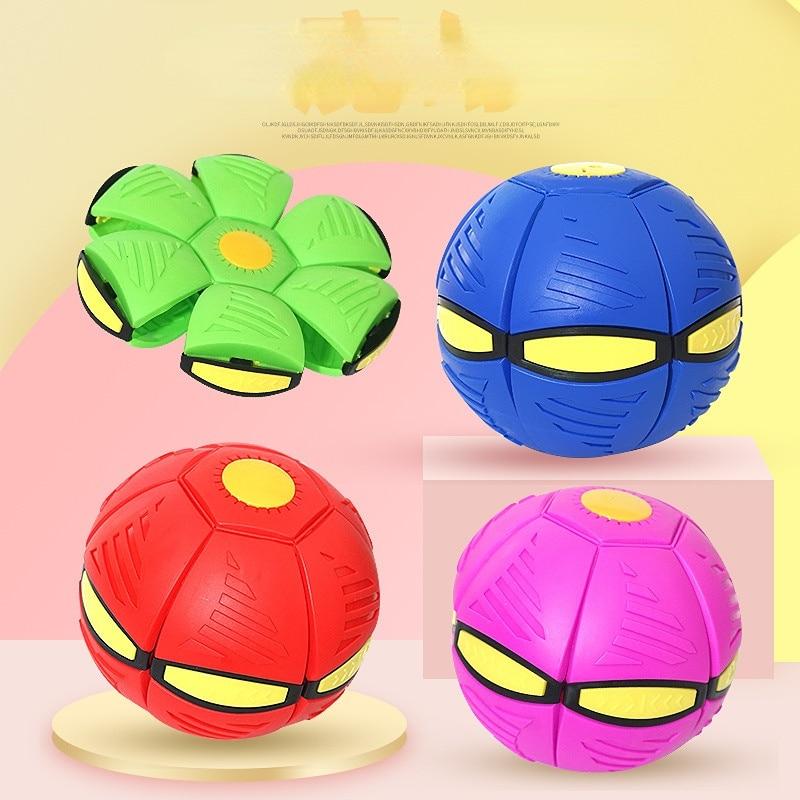 QQ STUDIO Flying UFO Flat Throw Disc Ball Without LED Light Magic Ball Toy Kid Outdoor Garden Beach Game Children's sports balls