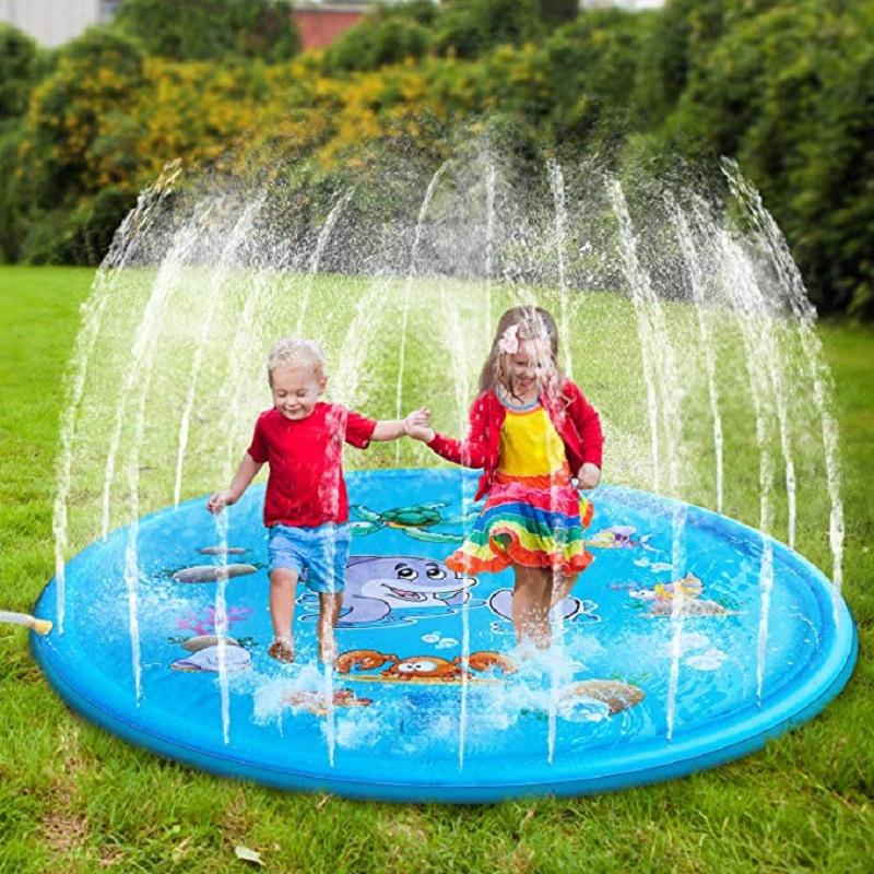 KaCoshi 100/170 CM Children Play Water Mat Summer Beach Inflatable Water Spray Pad Outdoor Game Toy Lawn Swimming Pool Mat Kids Toys