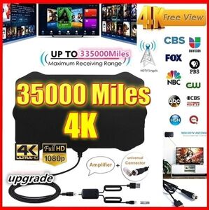 Global Coupon HDTV Antenna 4K HD Antenna Digital TV Fox Surf Aerial Antennas Freeview DVB T/DVB T2 HDTV Signal Amplifier 35000 Miles