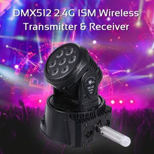 VehicleKit DMX512 2.4G ISM Wireless Transmitter + 5pcs Receivers Built-in Rechargeable Batterys 800m Long