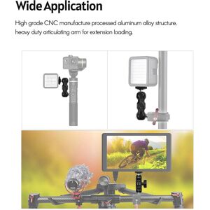 Andoer Articulating Friction Arm Monitor Mount with Double Ballhead Standard 1/4-inch Screw for