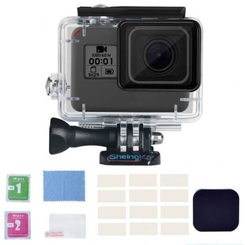 HOD Health&Home Outdoor Waterproof Protective Case Kit For Gopro Hero 5 / 6 7 2018 Action Camera White 4Pcs