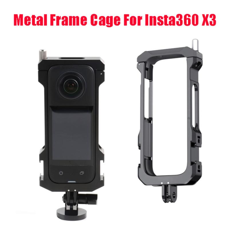 qwshangjsLXL Camera Cage Cold Shoe Frame Protective Expansion Frame Accessories Compatible For Insta360 X3