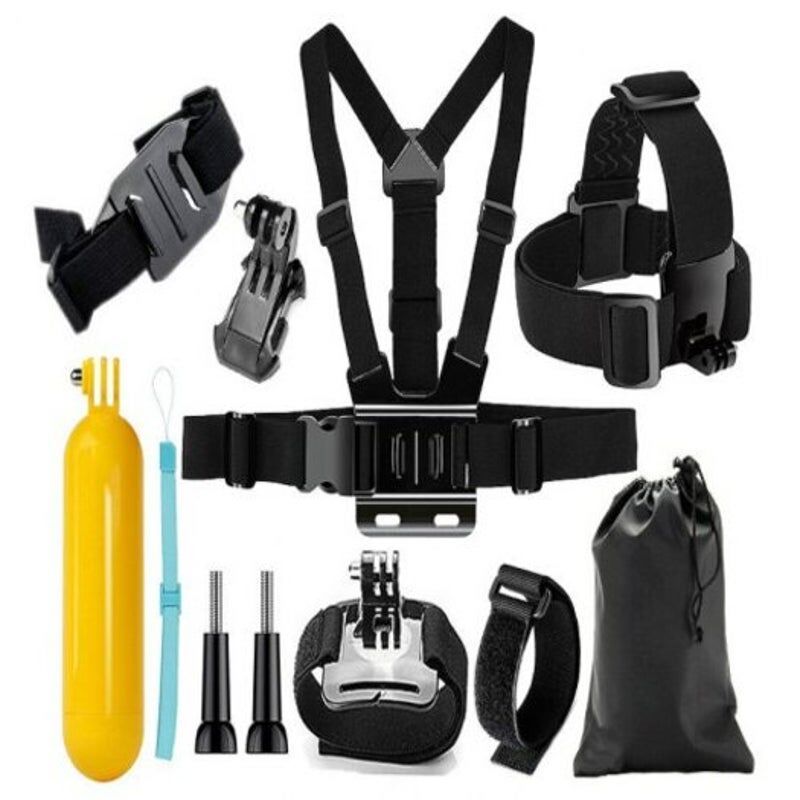 HOD Health&Home Action Camera Accessories Set Head Strap Chest Mount Kit For Gopro Hero 6 / 5S 4 3 2 1 Sj4000 Black