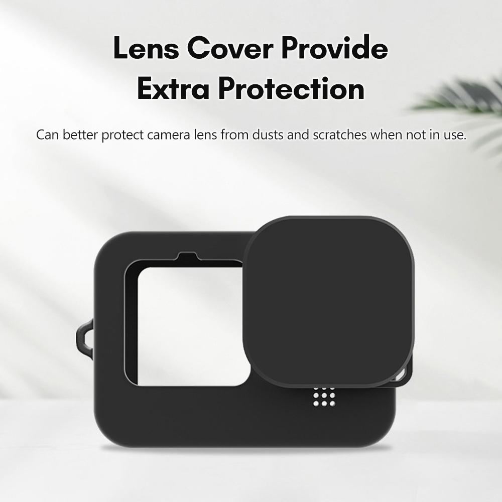 Andoer Sports Camera Housing Case Set Protective Camera Frame+Tempered Glass Lens Protector+Lens