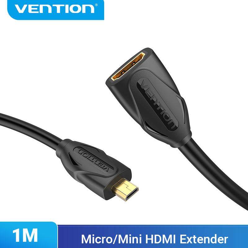 Vention Mciro HDMI to HDMI Cable Micro HDMI Male to HDMI Female Extension Cable for Camera Camcorder 1M