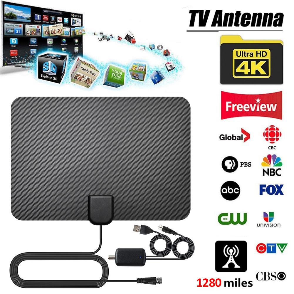COOU Electronic 4K Digital Antenna TV Indoor HD TV Antennas With Aerial Amplifier Signal Booster 1280Miles HDTV Antenna Television HD Digital