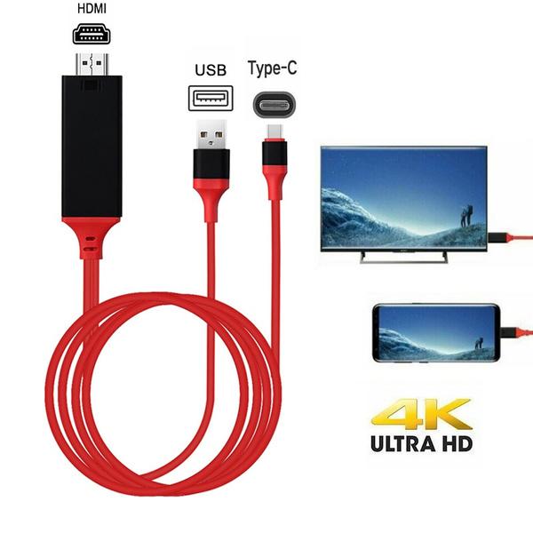 Mask Off Usb 3.1 Type C To Hdmi Cable Adapter Converter 2M Hd 1080P 4K Hdtv Splitter Cable for Samsung Galaxy S10 / 9/8 Phone Projector Tv