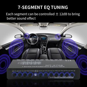 TOMTOP JMS Professional 7 Band Car Equalizer Multifunctional Car Audio EQ Tuning Crossover Amplifier