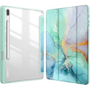 JHHC Flip Leather for Samsung Galaxy Tab S8 Plus 12.4 Inch 2022 Case Transparent Back Tablet Cover for Tab S7 Plus FE 12.4" S6 Lite  Protection Cover