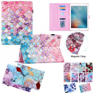 KH Tablet Accessory For Samsung Galaxy Tab A10.1 A7 10.4 S6 Lite A8 S7 Painted Pattern Slim Clip Slots Case Leather Folio Stand Cover with Smart Auto Wake Sleepe Case